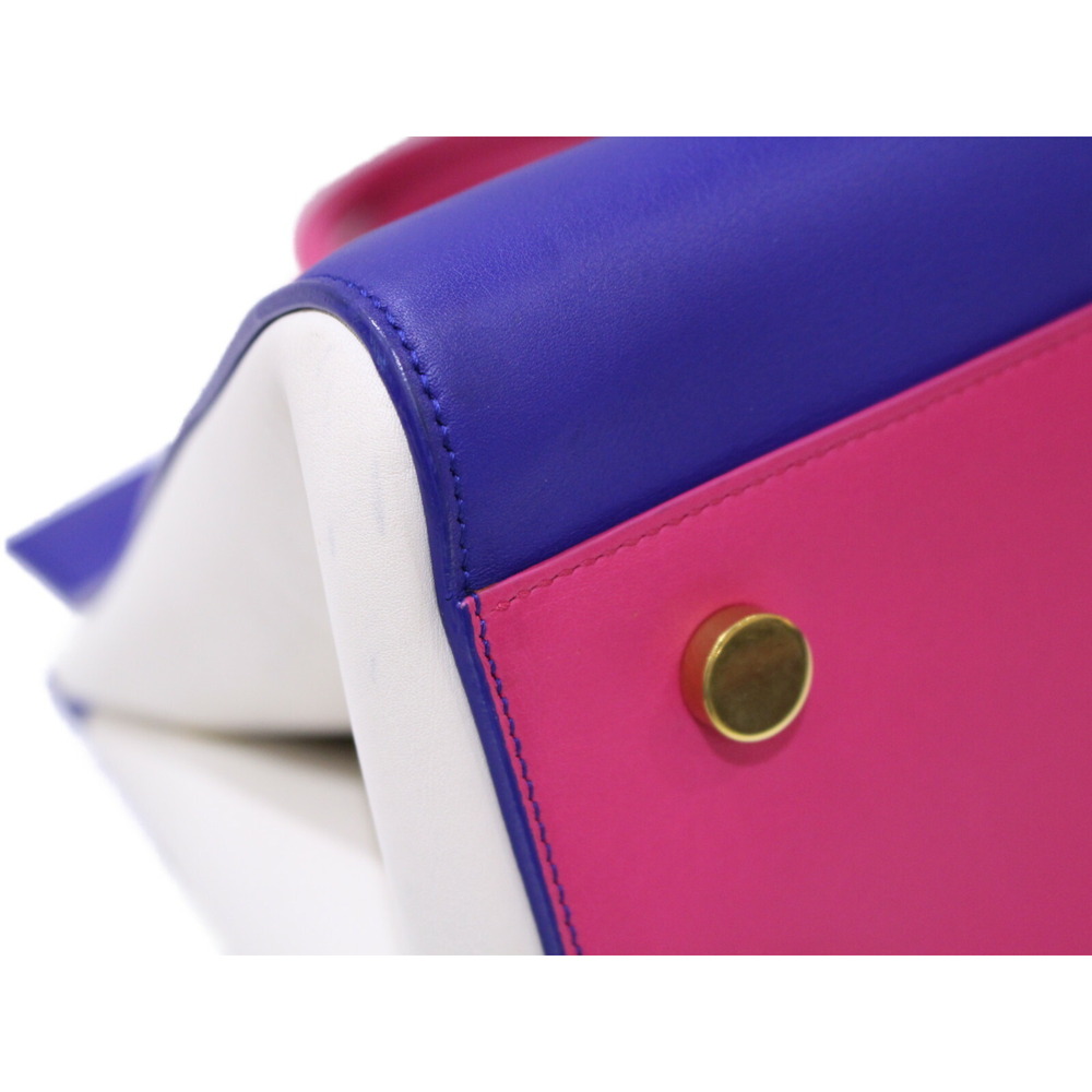 Saint Laurent Cavalieve White Blue Bag Gauche Shoulder strap Pink Handbag - Picture 6 of 7